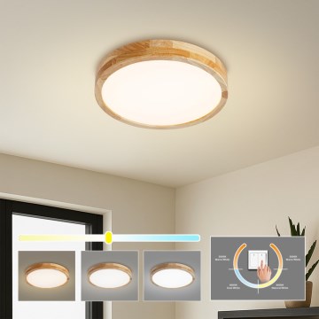 Brilagi - LED plafondlamp WOODLINE LED/24W/230V 3000/4000/6000K eiken Ø 30 cm