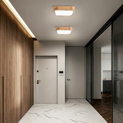 Brilagi - LED plafondlamp WOODLINE SQUARE LED/32W/230V 3000/4000/6000K eik 30x30 cm