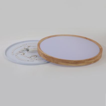 Brilagi - LED-plafondlamp WOODROUND LED/40W/230V 3000/4000/6000K Ø 60 cm hout CRI 90