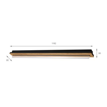 Brilagi - LED plafondlamp WOODY FLAT LED/25W/230V 118 cm eiken/zwart