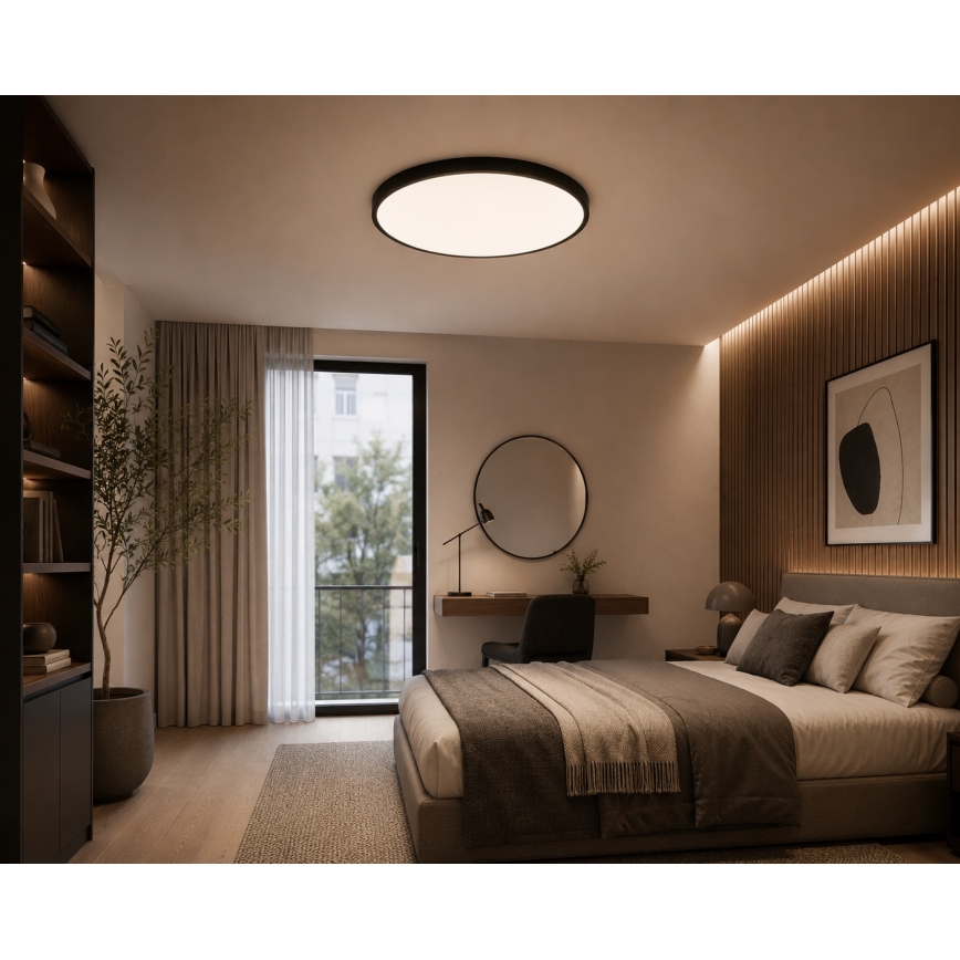 BRILAGI - LED plafondlamp voor badkamer ZENNA LED/36W/230V Ø 42 cm IP44 zwart