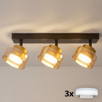 Brilagi - LED Plafondspot AURA LUX 3xGX53/30W/230V zwart/goud