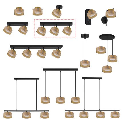 Brilagi - LED Plafondspot AURA LUX 3xGX53/30W/230V zwart/goud