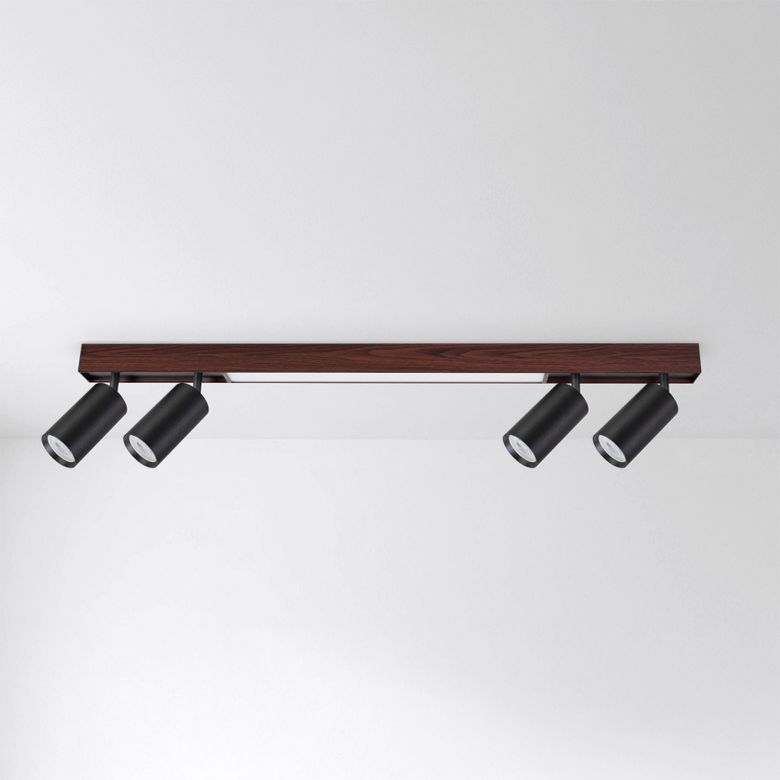 BRILAGI - LED plafondspot SELE 4xGU10/30W/230V + LED/20W zwart/eiken decor