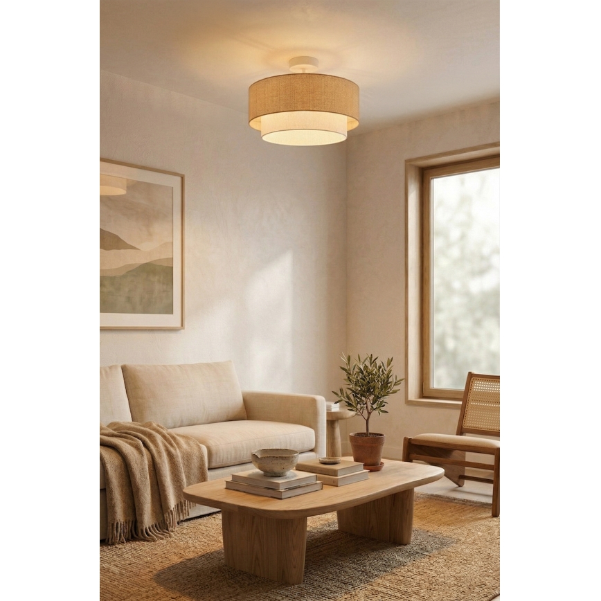 Brilagi - LED plafonnière BOHO ECO 1xE27/10W/230V Ø 40 cm beige/crème