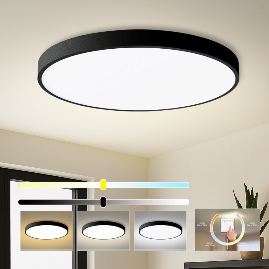 Brilagi - LED-plafonnière POOL 128W/230V 3000/4500/6000K Ø 100 cm zwart