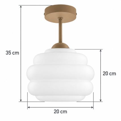 BRILAGI - LED Plafonnière RETRO GLASS 1xE27/60W/230V Ø 20 cm beige/wit