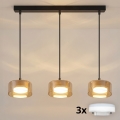 Brilagi - LED RGB+CCT dimbare hanglamp aan kabel AURA LUX 3xGX53/14W/230V 2700-6500K Wi-Fi Tuya zwart/goud