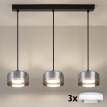 Brilagi - LED RGB+CCT dimbare hanglamp aan kabel AURA LUX 3xGX53/14W/230V 2700-6500K Wi-Fi Tuya zwart/rookglas