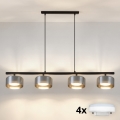 Brilagi - LED RGB+CCT dimbare hanglamp aan kabel AURA LUX 4xGX53/14W/230V 2700-6500K Wi-Fi Tuya zwart/rookglas