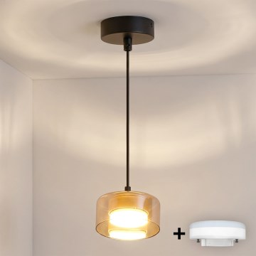 Brilagi - LED RGB+CCT dimbare hanglamp met kabel AURA LUX 1xGX53/14W/230V 2700-6500K Wi-Fi Tuya zwart/goud