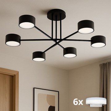 Brilagi - LED RGB+CCT dimbare opbouwplafondlamp MONO 6xGX53/14W/230V 2700-6500K Wi-Fi Tuya zwart
