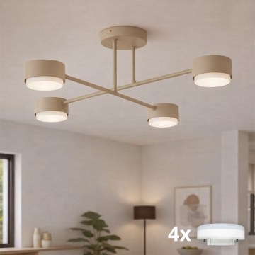 Brilagi - LED RGB+CCT Dimbare opbouwplafonnière MONO 4xGX53/14W/230V 2700-6500K Wi-Fi Tuya zwart
