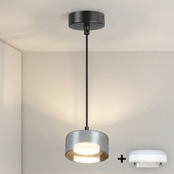 Brilagi - LED RGB+CCT dimbare pendellamp aan kabel AURA LUX 1xGX53/14W/230V 2700-6500K Wi-Fi Tuya zwart/rook