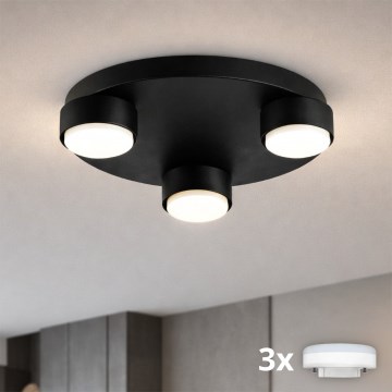 Brilagi - LED RGB+CCT dimbare plafondlamp MONO 3xGX53/14W/230V 2700-6500K Wi-Fi Tuya Ø 30 cm zwart