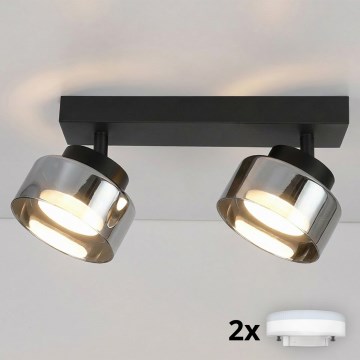 Brilagi - LED RGB+CCT dimbare spot AURA LUX 2xGX53/14W/230V 2700–6500K Wi‑Fi Tuya zwart/rook