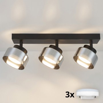 Brilagi - LED RGB+CCT dimbare spot AURA LUX 3xGX53/14W/230V 2700-6500K Wi-Fi Tuya zwart/rookglas