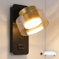 Brilagi - LED RGB+CCT dimbare wandlamp met USB-poort AURA LUX 1xGX53/14W/230V 2700-6500K Wi-Fi Tuya zwart/goud