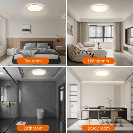 Brilagi - dimbare RGBW LED-plafondlamp ULTRA SLIM LED/18W/230V 2700–6500K Ø 30 cm wit + afstandsbediening