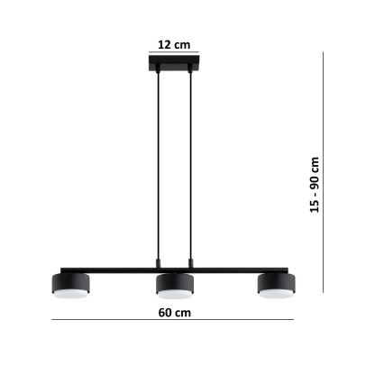 Brilagi - LED RGB+CCT dimbare hanglamp aan kabel MONO 3xGX53/14W/230V 2700-6500K Wi-Fi Tuya zwart