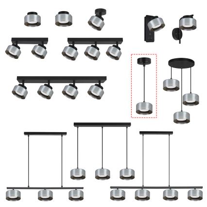 Brilagi - LED RGB+CCT dimbare pendellamp aan kabel AURA LUX 1xGX53/14W/230V 2700-6500K Wi-Fi Tuya zwart/rook