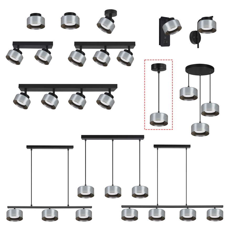 Brilagi - LED RGB+CCT dimbare pendellamp aan kabel AURA LUX 1xGX53/14W/230V 2700-6500K Wi-Fi Tuya zwart/rook