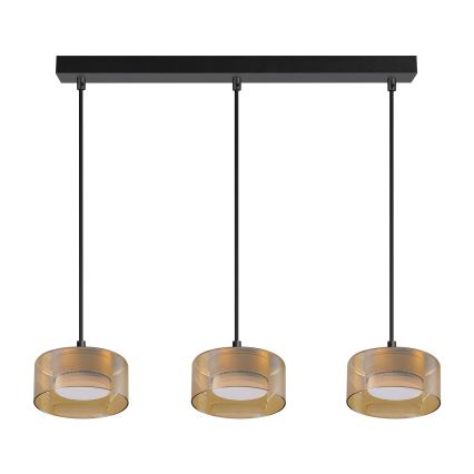 Brilagi - LED RGB+CCT dimbare hanglamp aan kabel AURA LUX 3xGX53/14W/230V 2700-6500K Wi-Fi Tuya zwart/goud