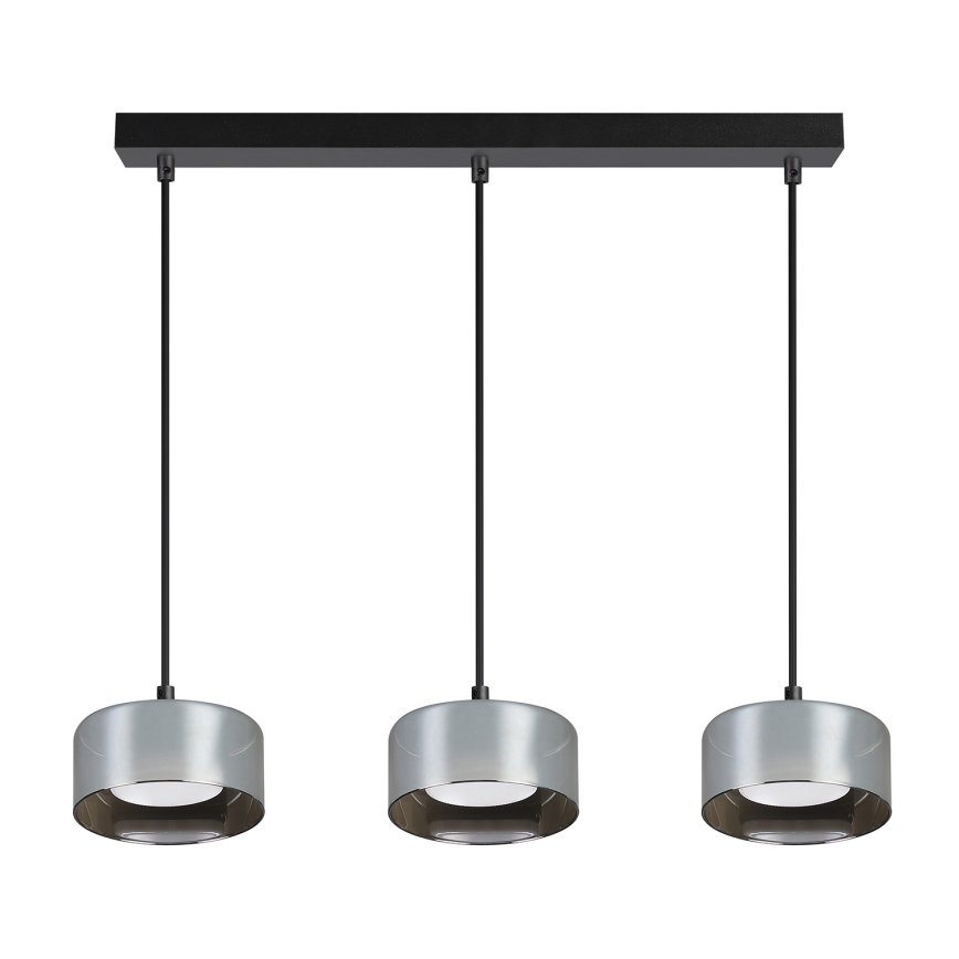 Brilagi - LED RGB+CCT dimbare hanglamp aan kabel AURA LUX 3xGX53/14W/230V 2700-6500K Wi-Fi Tuya zwart/rookglas