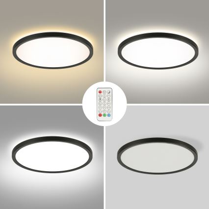 Brilagi - LED RGBW Dimbare plafondlamp ULTRA SLIM LED/18W/230V 2700-6500K diameter 30 cm zwart + afstandsbediening