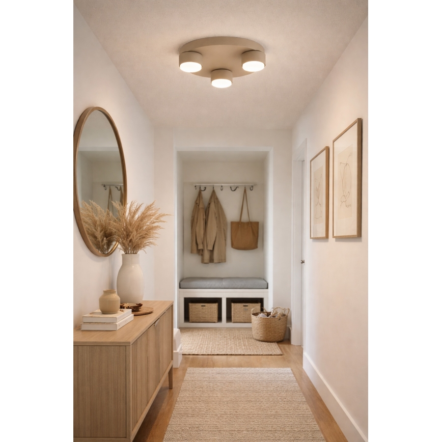 Brilagi - LED RGB+CCT Dimbare plafondlamp MONO 3xGX53/14W/230V 2700-6500K Wi-Fi Tuya Ø 30 cm beige