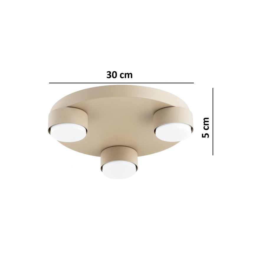 Brilagi - LED RGB+CCT Dimbare plafondlamp MONO 3xGX53/14W/230V 2700-6500K Wi-Fi Tuya Ø 30 cm beige