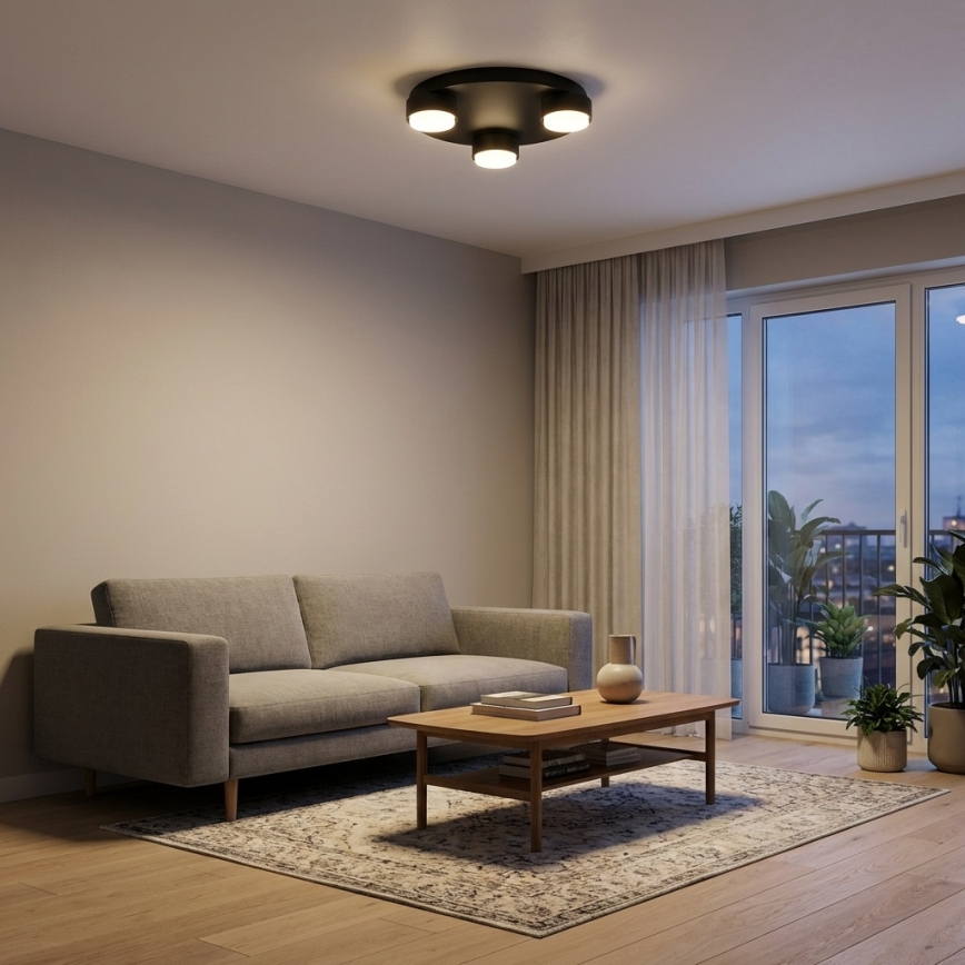 Brilagi - LED RGB+CCT dimbare plafondlamp MONO 3xGX53/14W/230V 2700-6500K Wi-Fi Tuya Ø 30 cm zwart