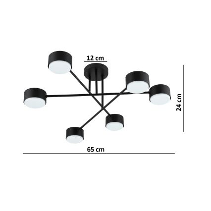 Brilagi - LED RGB+CCT dimbare opbouwplafondlamp MONO 6xGX53/14W/230V 2700-6500K Wi-Fi Tuya zwart