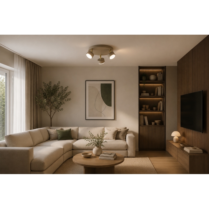 Brilagi - LED RGB+CCT dimbare spot MONO 3xGX53/14W/230V 2700-6500K Wi-Fi Tuya beige/goud