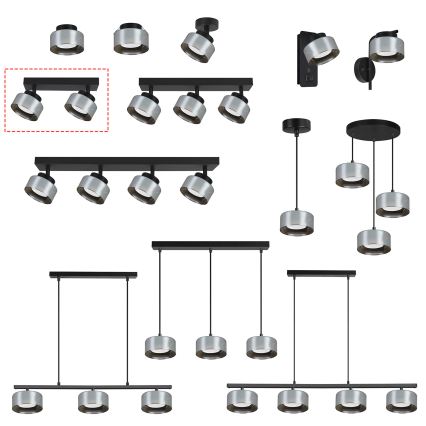Brilagi - LED RGB+CCT dimbare spot AURA LUX 2xGX53/14W/230V 2700–6500K Wi‑Fi Tuya zwart/rook