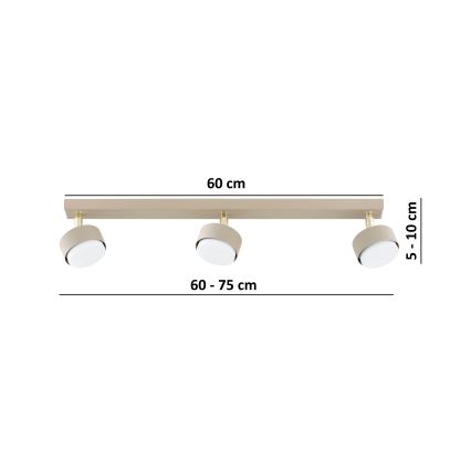 Brilagi - Dimbare LED RGB+CCT MONO spotlamp 3xGX53/14W/230V 2700-6500K Wi-Fi Tuya beige