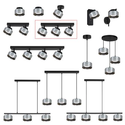 Brilagi - LED RGB+CCT dimbare spot AURA LUX 3xGX53/14W/230V 2700-6500K Wi-Fi Tuya zwart/rookglas