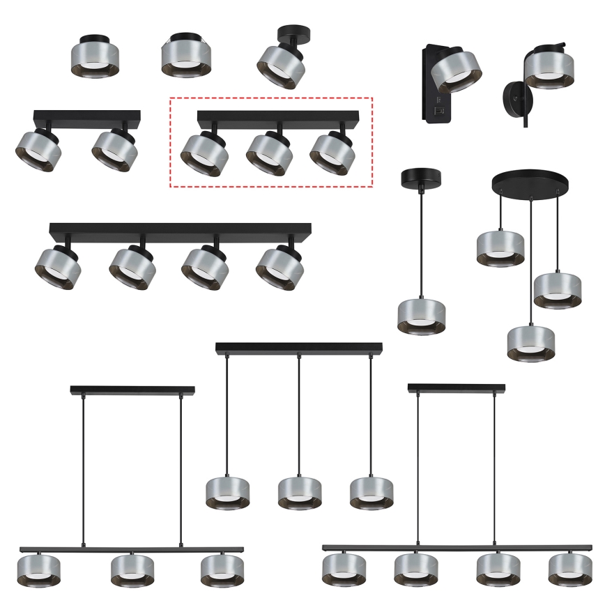 Brilagi - LED RGB+CCT dimbare spot AURA LUX 3xGX53/14W/230V 2700-6500K Wi-Fi Tuya zwart/rookglas