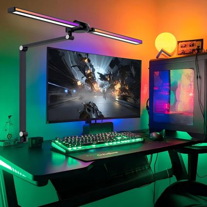 Brilagi - Dimbare RGB-LED tafellamp met aanraakbediening en klem VARIO LED/18W/230V 3000-6500K CRI 96