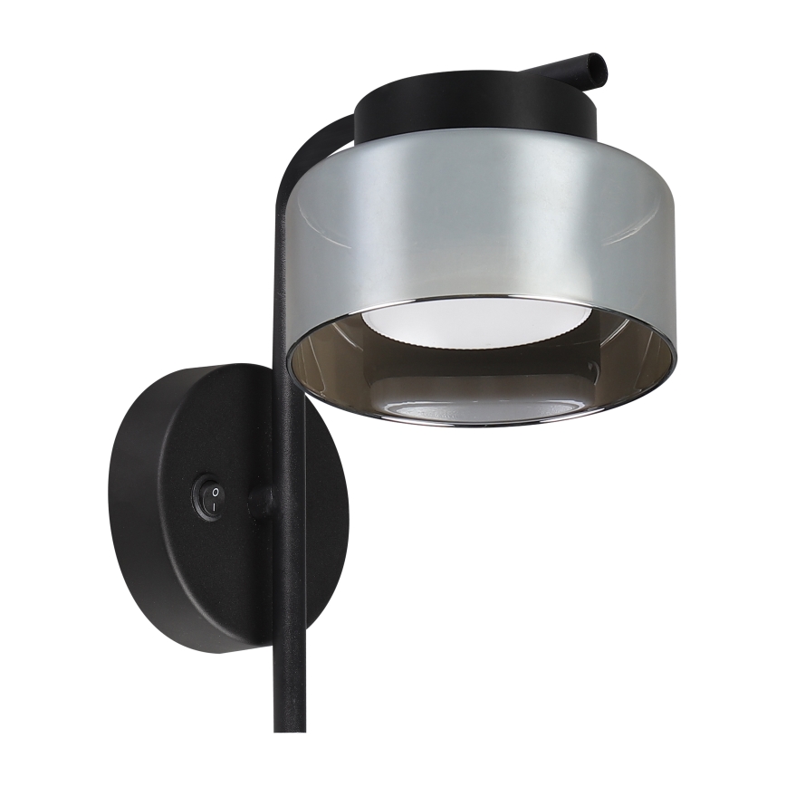 Brilagi - LED RGB+CCT dimbare wandlamp AURA LUX 1xGX53/14W/230V 2700-6500K Wi-Fi Tuya zwart/gerookt glas