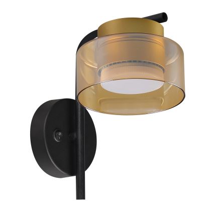 Brilagi - LED RGB+CCT dimbare wandlamp AURA LUX 1xGX53/14W/230V 2700-6500K Wi-Fi Tuya zwart/goud