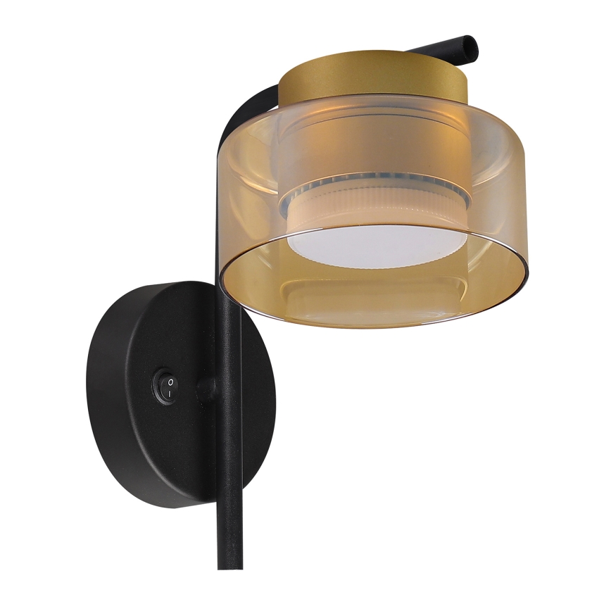 Brilagi - LED RGB+CCT dimbare wandlamp AURA LUX 1xGX53/14W/230V 2700-6500K Wi-Fi Tuya zwart/goud