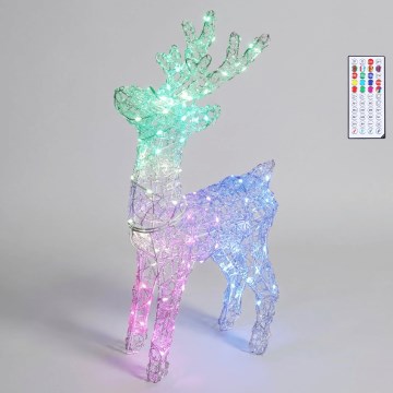BRILAGI - LED RGBIC dimbare kerstdecoratie voor buiten LED/6W/230V 60 cm IP44 rendier + afstandsbediening