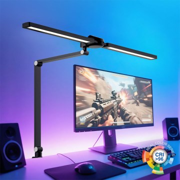 Brilagi - LED RGBTW dimbare tafellamp met aanraakbediening en klem VARIO LED/18W/230V 3000-6500K CRI 96 zwart