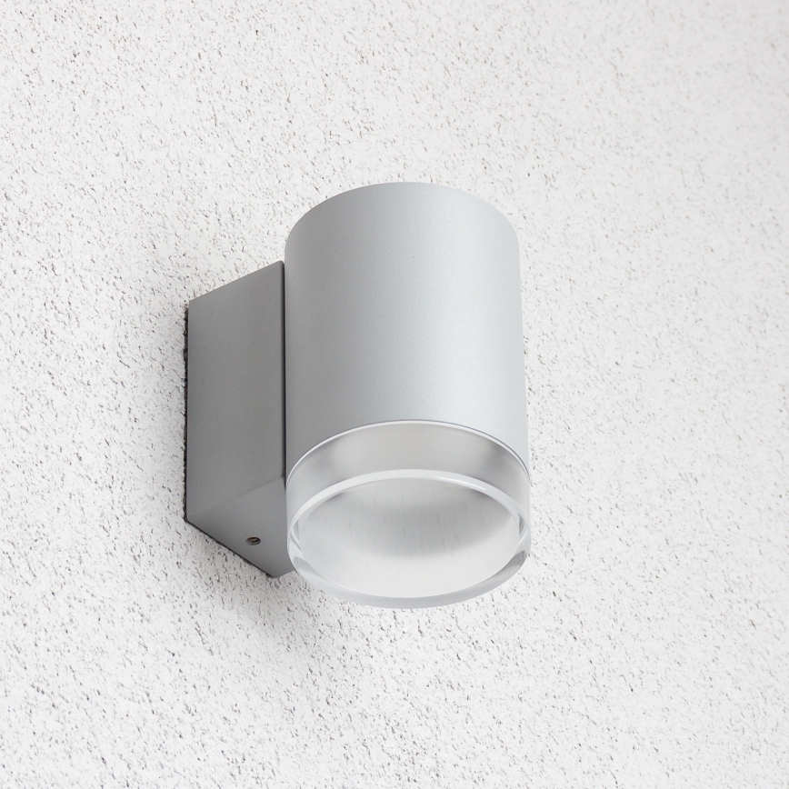 Brilagi - LED RGBW dimbare buitenwandlamp MATERA 1xGU10/4,8W/230V 3000K IP54 grijs + afstandsbediening