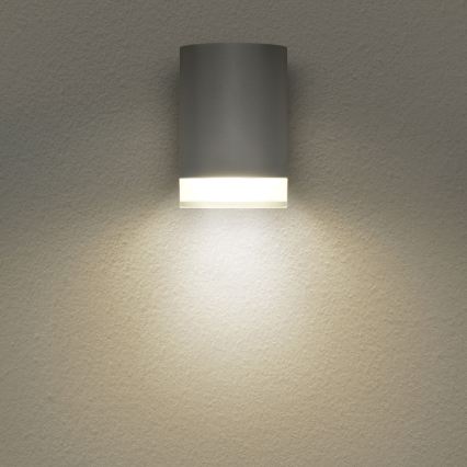 Brilagi - LED RGBW dimbare buitenwandlamp MATERA 1xGU10/4,8W/230V 3000K IP54 grijs + afstandsbediening