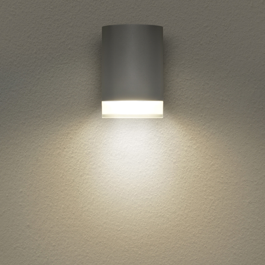 Brilagi - LED RGBW dimbare buitenwandlamp MATERA 1xGU10/6W/230V 3000K IP54 grijs + afstandsbediening