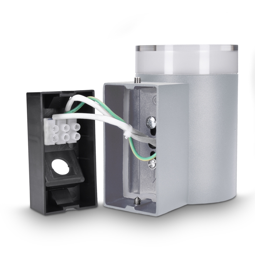 Brilagi - LED RGBW dimbare buitenwandlamp MATERA 1xGU10/6W/230V 3000K IP54 grijs + afstandsbediening