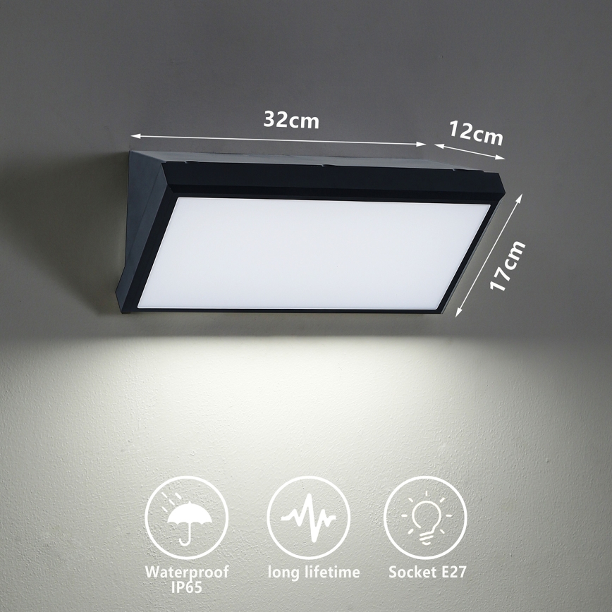 Brilagi - LED RGBW dimbare buitenwandlamp TRIANGLE 1xE27/9W/230V 2700-6500K IP65 zwart