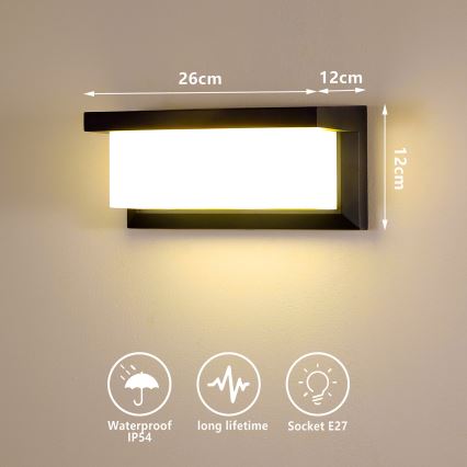 BRILAGI - LED RGBW dimbare buitenwandlamp BRICKY 1xE27/12W/230V 2700-6500K IP54 zwart